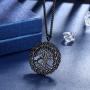 beautlace Round Celtic Knot Necklaces Silver/18K Gold/Black Gun Plated Tree of Life Pendant Trees Necklace Jewelry for Men and Women KP0137