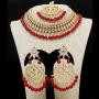 SANARA Jewellery Indian Bollywood Ethnic Gold Plated Traditional Ethnic Red Bridal Choker Necklace Set with Earrings for Women