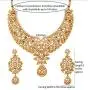 Touchstone Hollywood Glamour Pretty Filigree Rhinestone Studded Diamond Look Designer Bridal Jewelry hasli Necklace Set for Women in Antique Gold Tone Touchstone Hollywood Glamour Pretty Filigree Rhinestone Studded Diamond Look Designer Bridal Jewelry hasli Necklace Set for Women in Antique Gold Tone
