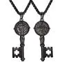 U7 Ward Off Evil Exorcism Jewelry Stainless Steel/Black / 18K Gold Plated Saint Benedict Medal Design Key Pendant Necklace U7 Ward Off Evil Exorcism Jewelry Stainless Steel/Black / 18K Gold Plated Saint Benedict Medal Design Key Pendant Necklace