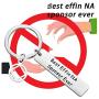 BAUNA Sponsor Gift Sobriety Gift NA Sponsor Appreciation Keychain Narcotics Anonymous Jewelry Best Effin NA Sponsor Ever