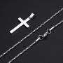 MONOZO Cross Necklace for Men, Stainless Steel Silver Gold Black Plain Cross Pendant Necklace Simple Jewelry Gifts, 16-24 Inches Chain