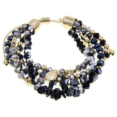 YUJIAXU Gold Beaded Bracelet Set, Square Stone Hexagon Druzy Stretch Beaded Stackable Bracelets Bangles