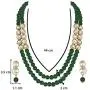 Aheli Crystal Pearl Long Necklace with Earring Indian Traditional Bollywood Jewelry Set for Women Girls