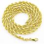 Nuragold 14k Yellow Gold 4mm Rope Chain Diamond Cut Pendant Necklace, Mens Womens Lobster Lock 20'' 22'' 24'' 26'' 28'' 30''