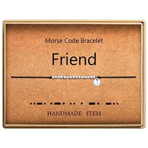 SANNYRA Morse Code Bracelet Initial Disc Beads on Adjustable Silk Cord Friend Bracelet 26 Letters Alphabets Inspirational Gift for Women SANNYRA Morse Code Bracelet Initial Disc Beads on Adjustable Silk Cord Friend Bracelet 26 Letters Alphabets Inspirational Gift for Women