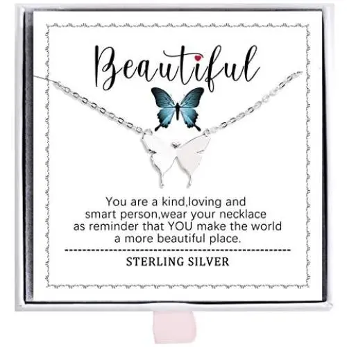 ALoveSoul 925 Sterling Silver Butterfly Necklace - Necklaces for Women Girls Minimalist Birthday Gift, Dainty Butterfly Jewelry Gifts for Women Personalized Jewelry ALoveSoul 925 Sterling Silver Butterfly Necklace - Necklaces for Women Girls Minimalist Birthday Gift, Dainty Butterfly Jewelry Gifts for Women Personalized Jewelry