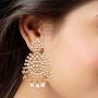 I Jewels Gold Plated Kundan & Pearl Earring Set with Maang Tikka for Women