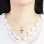 925 Sterling Silver Infinity Love Cross Celtic Knot Pendent Necklace, Rolo Chain 18''