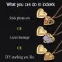 Women Girls Locket Necklace Platinum 18K Gold Photo Lockets that Hold Picture,Chain 20 Inch Personalized Gift Custom Love Heart Image Necklaces