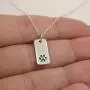 FashionJunkie4Life Sterling Silver Paw Print on Rectangle Charm Necklace, 18'' Chain, Dog Cat Pet Jewelry