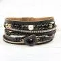 RIAH FASHION Bohemian Leatherette Wrap Multi Layer Statement Bracelet - Wrist Cuff Cubic Rhinestone, Sparkly Bead, Faux Druzy Crystal, Natural Stone Pearl RIAH FASHION Bohemian Leatherette Wrap Multi Layer Statement Bracelet - Wrist Cuff Cubic Rhinestone, Sparkly Bead, Faux Druzy Crystal, Natural Stone Pearl