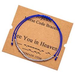 Joycuff See You in Heaven Morse Code Bracelets for Women Teen Girls Memorial Gifts Loss of Loved One Mom Dad Sympathy Jewelry Remembrance Bracelet