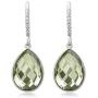 Gem Stone King 925 Sterling Silver Green Prasiolite Pendant Earrings Set 19.50 Cttw Pear Shape 16X12MM with 18 Inch Silver Chain
