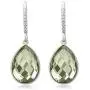 Gem Stone King 925 Sterling Silver Green Prasiolite Pendant Earrings Set 19.50 Cttw Pear Shape 16X12MM with 18 Inch Silver Chain