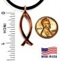 FORGIVEN JEWELRY Jesus Fish Large Ichthus Copper Necklace