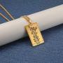 VASSAGO The Major Arcana Tarot Cards Vintage Amulet Stainless Steel Pendant Necklaces Jewelry