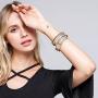 TASBERN Leopard Print Leather Wrap Bracelet in Multilayer Strands Leahter Cuff Bracelets for Women Mother Wife