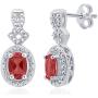 Trendy Ruby and Diamond Accent 4 Piece Set Consists of Pendant Necklace, Earrings, Bangle & Ring for Teen Girls Her Daily Wear Womens Fashion Jewelry | by La4ve Diamonds | Gift Box Included