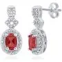 Trendy Ruby and Diamond Accent 4 Piece Set Consists of Pendant Necklace, Earrings, Bangle & Ring for Teen Girls Her Daily Wear Womens Fashion Jewelry | by La4ve Diamonds | Gift Box Included