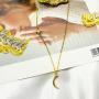 Dainty Moon Necklace Star Chain Gold or Silver Necklaces Crescent Moon Pendant Necklace Choker Necklace Minimalist Boho Jewelry for Women Girl Mother Gift
