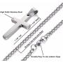 Linda Roberts Jewelry Christian Cross Pendant Necklace with Chain Mens Womens Stainless Steel Simple Style