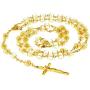LIFETIME JEWELRY Rosary Necklace [ Crystal Prayer Beads ] 24K Real Gold Plated