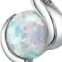 Peora Created White Opal Pendant Necklace in Sterling Silver, Open Wave Round Solitaire Design, 8mm, 1.75 Carats with 18 inch Chain Peora Created White Opal Pendant Necklace in Sterling Silver, Open Wave Round Solitaire Design, 8mm, 1.75 Carats with 18 inch Chain
