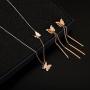 EVEVIC Stainless Steel Butterfly Necklace Earrings Set for Women 14K Gold Plated Hypoallergenic Jewelry Sets