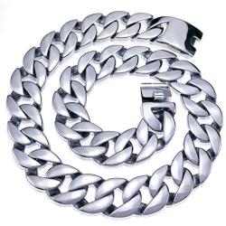 Mens Necklace Jewelry very heavy 316L Stainless Steel 24mm and 32mm width