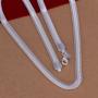 SUNKOOL Men Women 925 Sterling Silver Plated Flat Snake Chain Necklace Fashion Jewelry Christmas Necklaces Gift