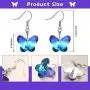 12 Pairs Multi-color Dangle Earrings Set Crystal Dangle Drop Earrings Rainbow Crystal Earrings for Women