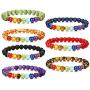 Besteel 7 Pcs Natural Stone Chakras Bracelet for Men Women Crystal Healing Yoga Bead Bracelet Adjustable