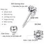Sllaiss 2Pcs 18G S925 Sterling Silver Stud Earrings For Women Girls CZ Cartilage Tragus Helix Earring Studs Piercing Jewelry 3-6MM