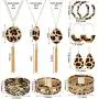 Yaomiao 9 Pieces Leopard Print Jewelry Set Leopard Leather Bracelets Dangle Earrings and Necklaces for Women Yaomiao 9 Pieces Leopard Print Jewelry Set Leopard Leather Bracelets Dangle Earrings and Necklaces for Women