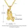 FaithHeart Bible Verse Praying Hand Necklace Gold Plated/Stainless Steel Christian Iced Out Pendant with Gift Box, Prayer Coin Medal Baptism Jewelry for Women Men Customize Available FaithHeart Bible Verse Praying Hand Necklace Gold Plated/Stainless Steel Christian Iced Out Pendant with Gift Box, Prayer Coin Medal Baptism Jewelry for Women Men Customize Available