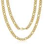 M MOOHAM 4MM 5MM 6MM 7MM 9.5MM 10MM Black Silver Gold Plated Stainless Steel Figaro Chain Necklace for Men Women 16-36 Inch