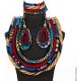 Traditional African Jewelry Set Ankara Necklaces with Matching Earrings for Women
