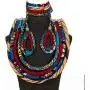 Traditional African Jewelry Set Ankara Necklaces with Matching Earrings for Women Traditional African Jewelry Set Ankara Necklaces with Matching Earrings for Women