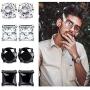 Adramata 10 Pairs Stainless Steel Stud Earrings for Men Women CZ Black Cubic Square Pierced Earrings Jewelry Set,6-8MM