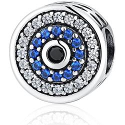 Eternalll Evil Eye Charms Authentic 925 Sterling Silver Fit Pandora Charms Bracelets,Blue Eyes Hand Beads Home Family Heart Love Spacer Charms Beads for Bracelet or Necklace