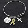 CENWA Yellow Awareness Ribbon Charm Bracelet Cancer Awareness Jewelry Gift for Endometriosis/Bladder Cancer/Suicide Prevention/Bone Cancer