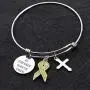 CENWA Yellow Awareness Ribbon Charm Bracelet Cancer Awareness Jewelry Gift for Endometriosis/Bladder Cancer/Suicide Prevention/Bone Cancer