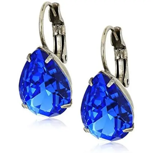 Sorrelli Ultramarine Pear Cut Crystal Drop Earrings
