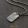 555Jewelry Mens Stainless Steel Fingerprint Rectangle Tag Chain Pendant Necklace