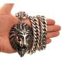 TIASRI Heavy Mens Lion Pendant 100% Stainless Steel Jewelry High Polishing Cuban Miami Link Chain Big Lion Pendant