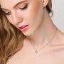 EVER FAITH Valentines Day Jewelry for Woman Sterling Silver Clear Cubic Zirconia Bezel Setting Daily Pendant Choker Necklace
