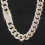 GOLD IDEA JEWELRY 18mm luxury Iced Out Cubic Zirconia 14k/18k/White Gold/Rose gold Miami Cuban Link Chain for Men Necklace or Bracelet