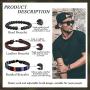 Finrezio 24 Pcs Braided Bracelet Set Men Women Handmade Jewelry String Beads Leather Wristbands Boho Ethnic Tribal Linen Hemp Cords Wrap Bracelets