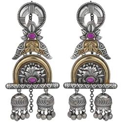 Aheli Intricate Crafted Vintage Inspired Indian Boho Oxidized Jhumka Jhumki Earrings Ethnic Wedding Party Fashion Jewelry for Women